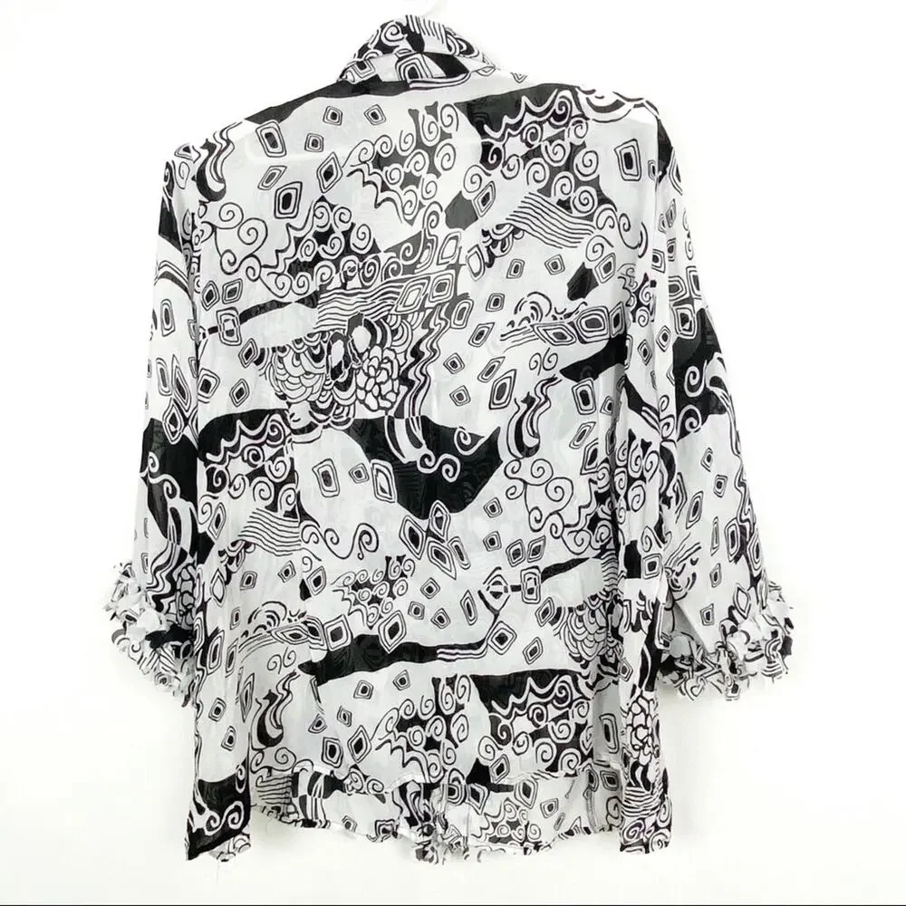 Dress Barn Woman 3X V Neck Top BoHo Graphic - Picture 9 of 9